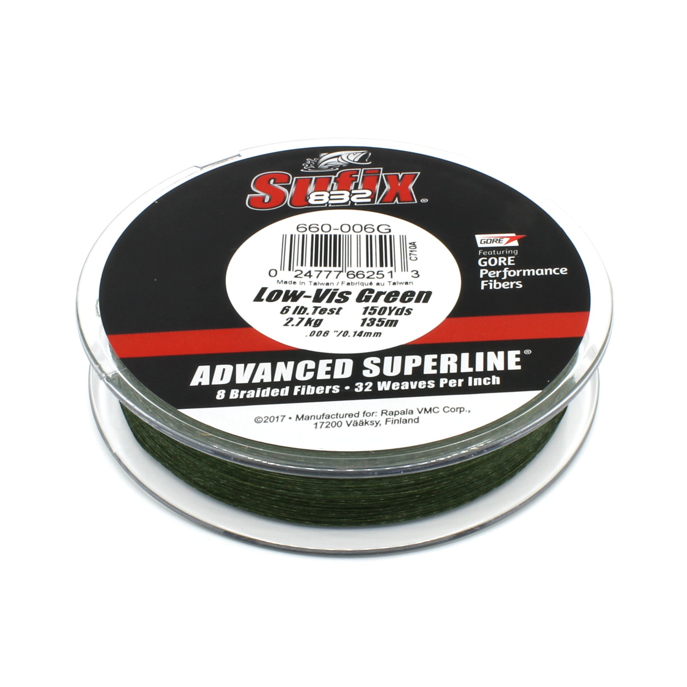 Sufix 832 Advanced Superline Low Vis Green 150yd 40lb Test Fishing Line 660-040G 